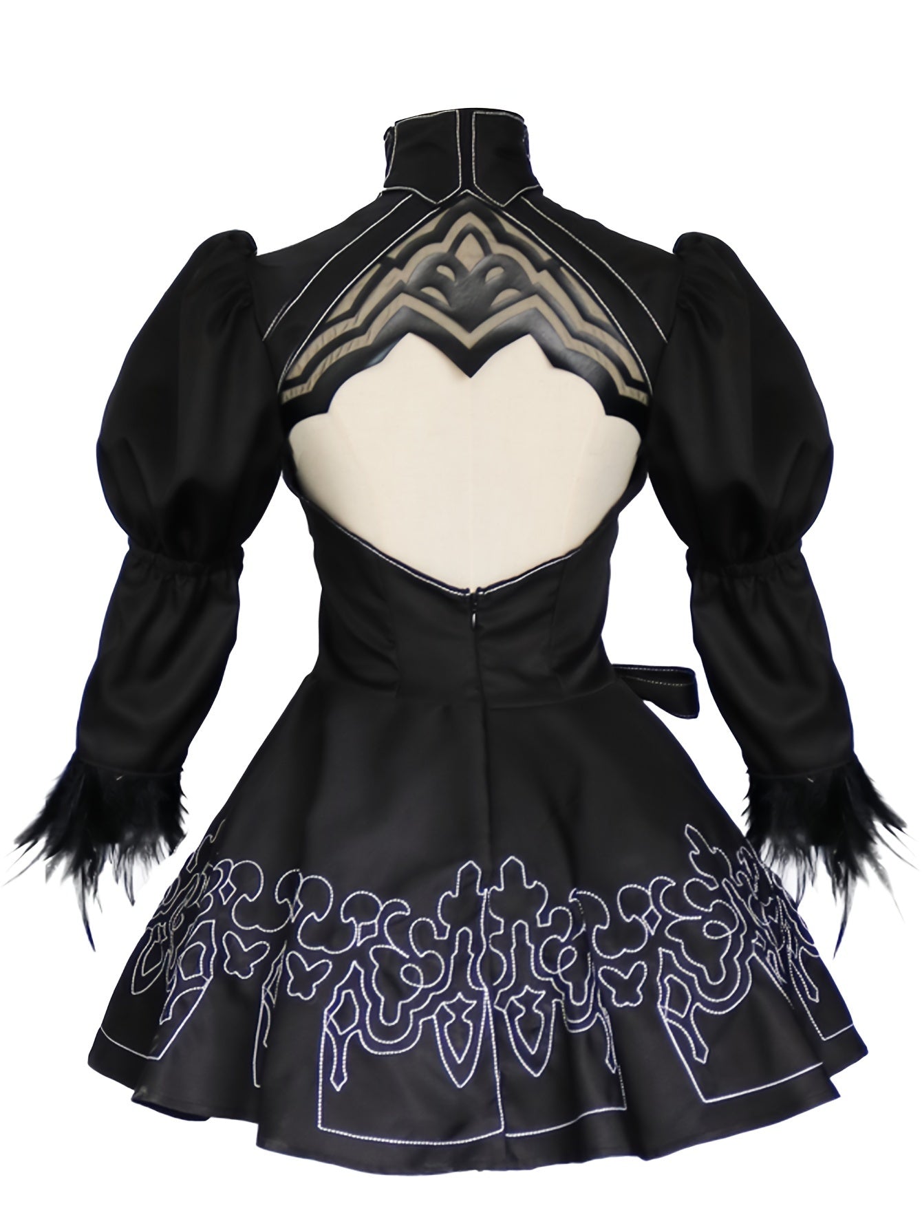 1 Set Game Character Cos Dress Up Costume Cosplay Sexy Black Dress For Halloween Masquerade Costume, Women's Clothing - 我的商店