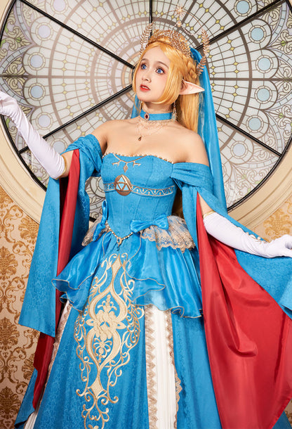 The Legend of Zelda: Breath of the Wild Princess Zelda Wedding Style Cosplay Costume Top and Skirt with Veil