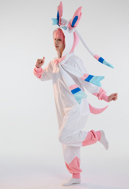 Women Onesie Pajama Sylveon Derivative Loungewear Adult Hooded Homewear Kigurumi Sleepwear