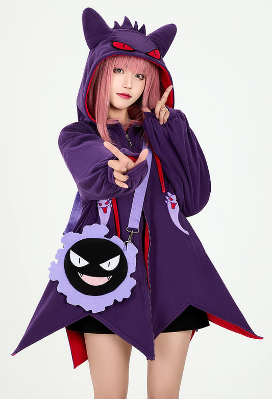 PM Derivative Kawaii Devil Purple Cape Set Sweater and Bag Set with Scarf