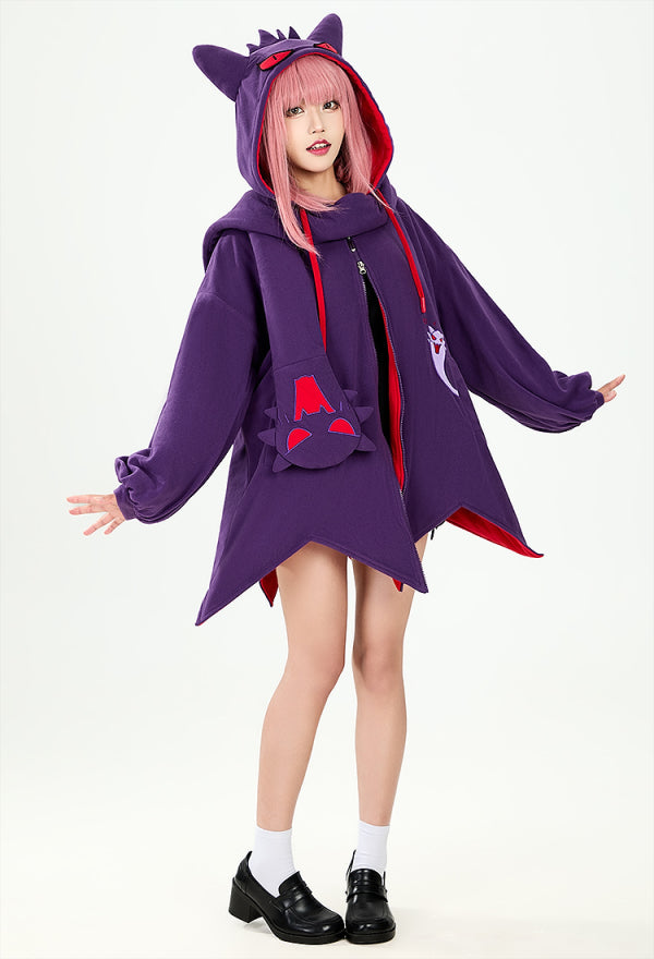 PM Derivative Kawaii Devil Purple Cape Set Sweater and Bag Set with Scarf