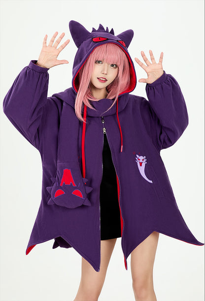 PM Derivative Kawaii Devil Purple Cape Set Sweater and Bag Set with Scarf