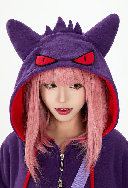 PM Derivative Kawaii Devil Purple Cape Set Sweater and Bag Set with Scarf