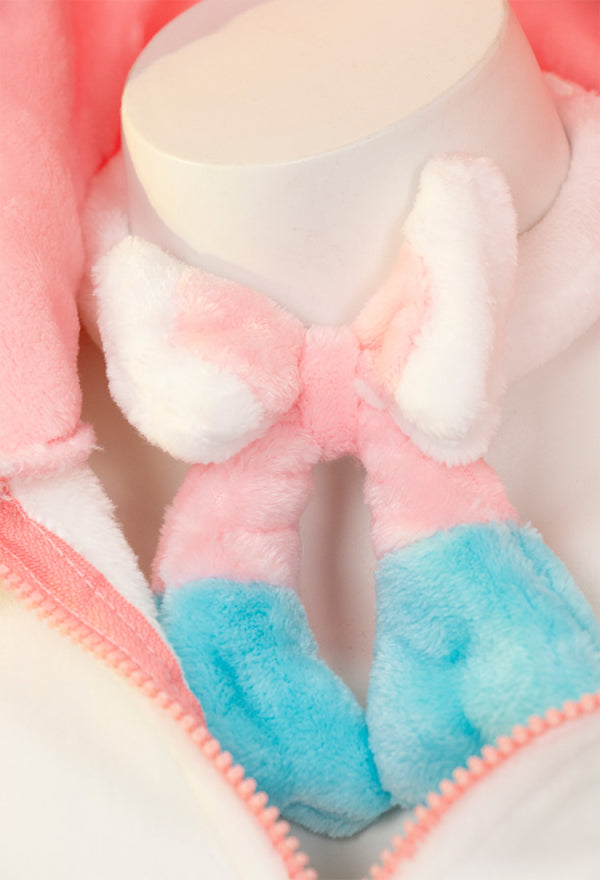 Sylveon Derivative Sexy Fluffy Hooded Bodysuit Halloween Deep V Kawaii One Piece Lingerie Rompers with Choker and Socks