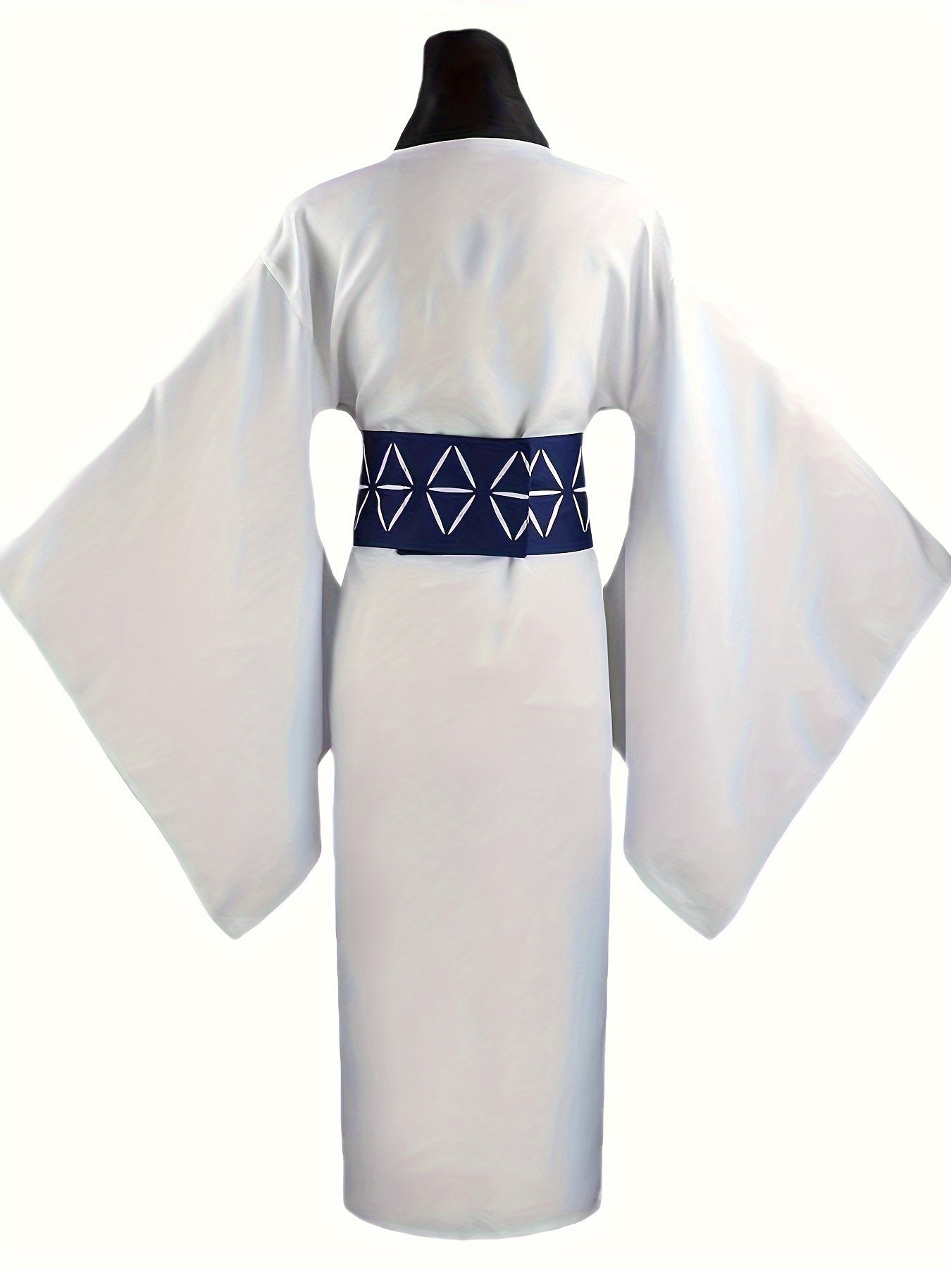 Anime - Inspired Party Apparel Full Set Traditional Japanese Kimono Style Garment - Polyester Fabric, Lapel Collar, Solid Color with Split Detail, Non - Stretch, Skinny Fit, Suitable for Ages 14+, All - Season Wear - 我的商店