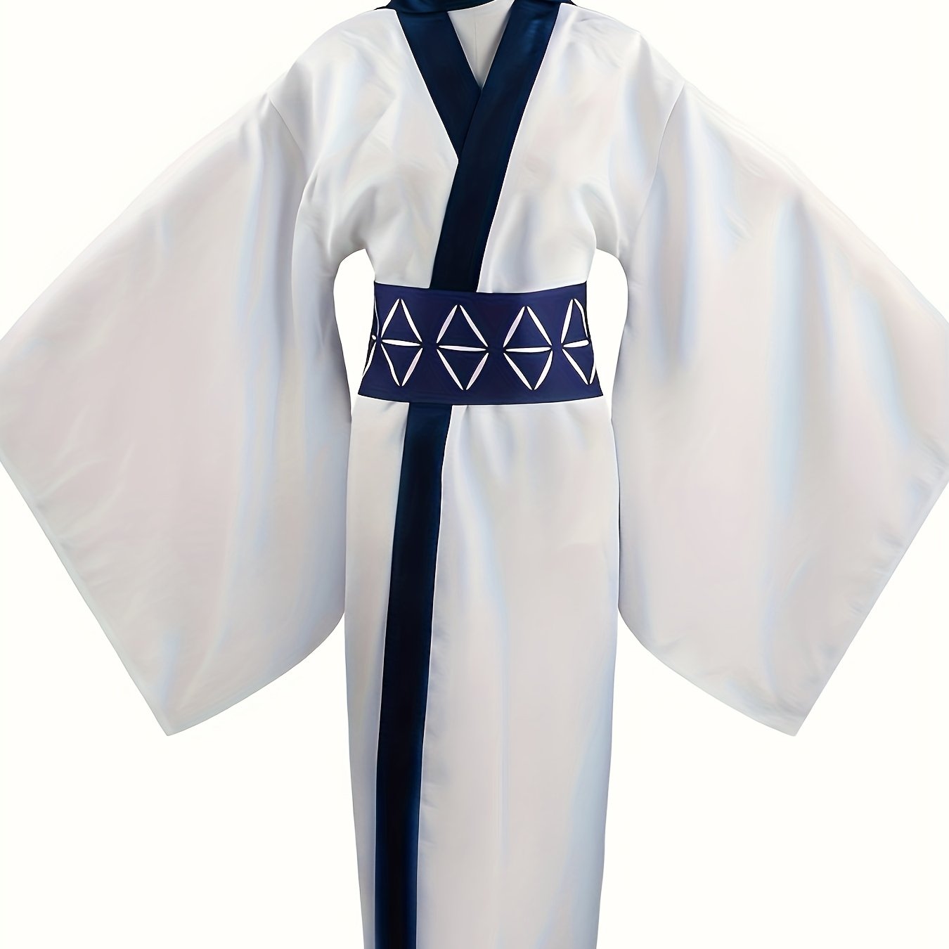 Anime - Inspired Party Apparel Full Set Traditional Japanese Kimono Style Garment - Polyester Fabric, Lapel Collar, Solid Color with Split Detail, Non - Stretch, Skinny Fit, Suitable for Ages 14+, All - Season Wear - 我的商店