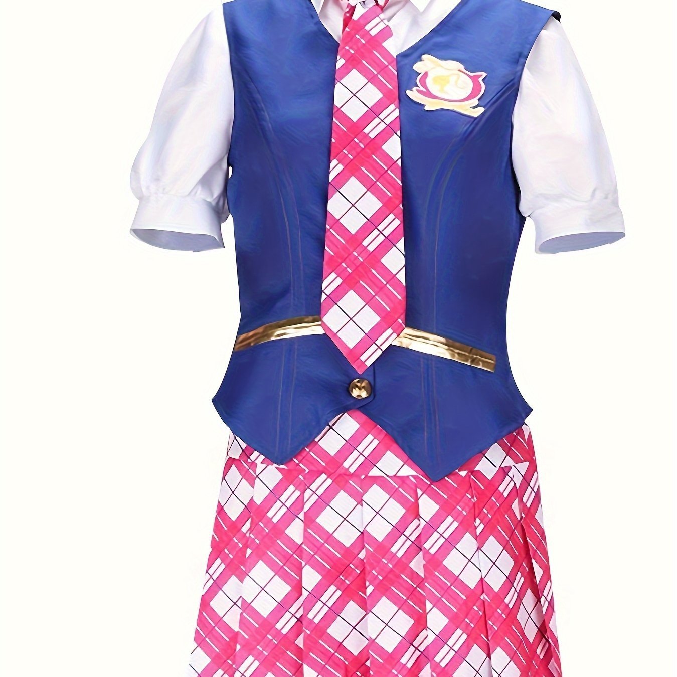 Anime Princess Schoolgirl Cosplay Costume, Cute JK Uniform With Vest & Plaid Skirt, Halloween Outfit Set, Women's Clothing - 我的商店